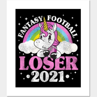 Fantasy Football Loser 2021 Outfit Unicorn Gift Posters and Art